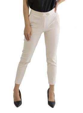 Pantaloni a sigaretta con banda effetto raso Imperial